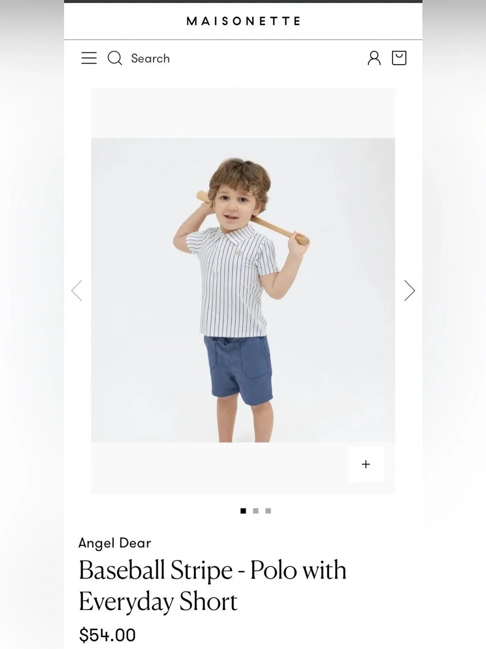 Angel Dear - NWT 3T Baseball White Polo with Navy Stripes and Matching Shorts